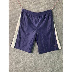Puma Boys Size Large Navy Blue White Shorts Basketball Pull On Sport Gym